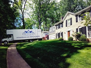 truck in front of house